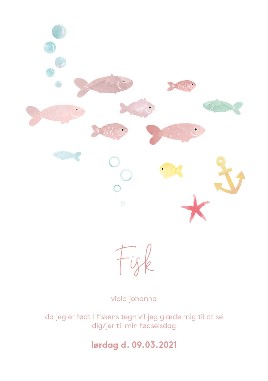 Invitationer - Fisk Pige